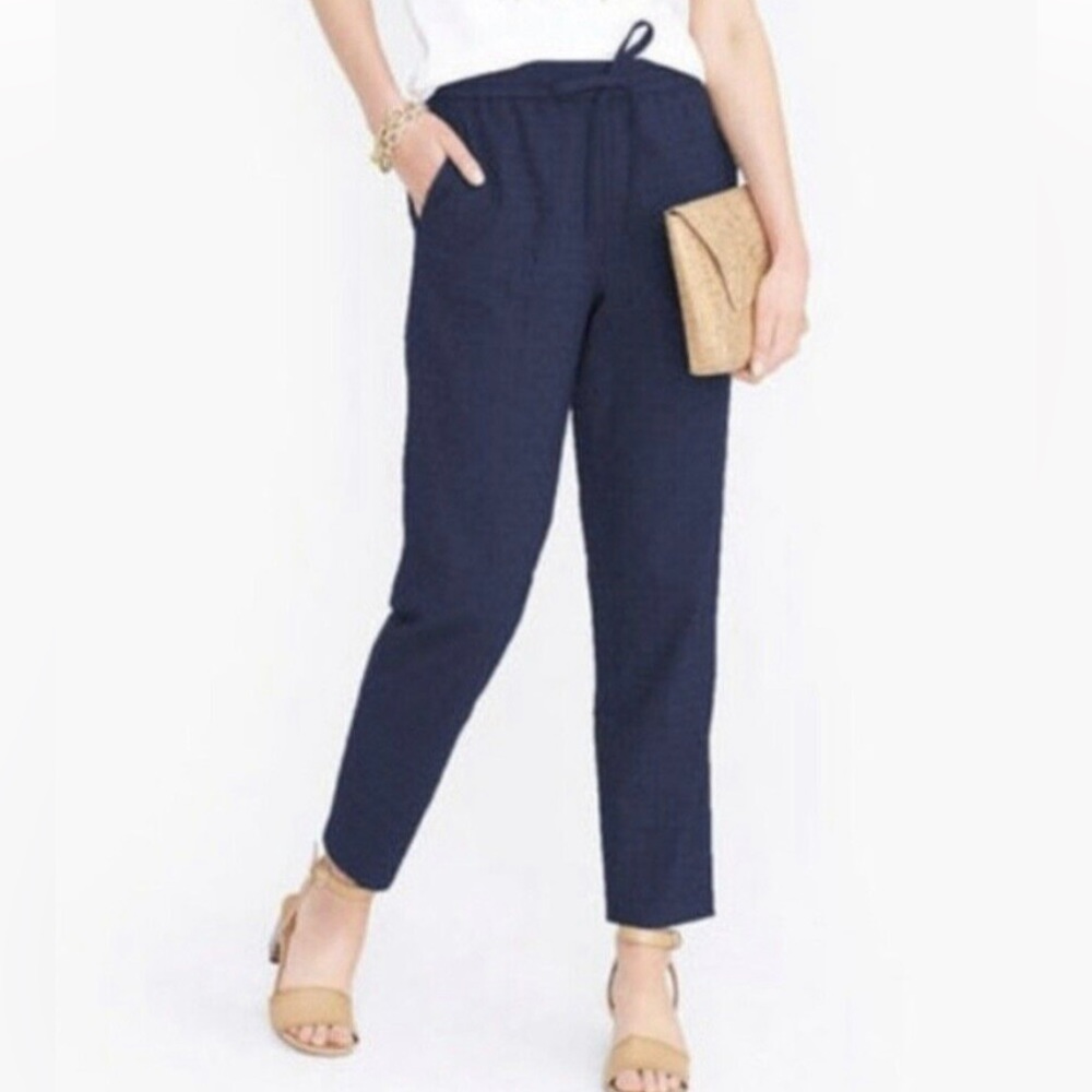 J. Crew Mercantile Pull-On Navy Eyelet Pants